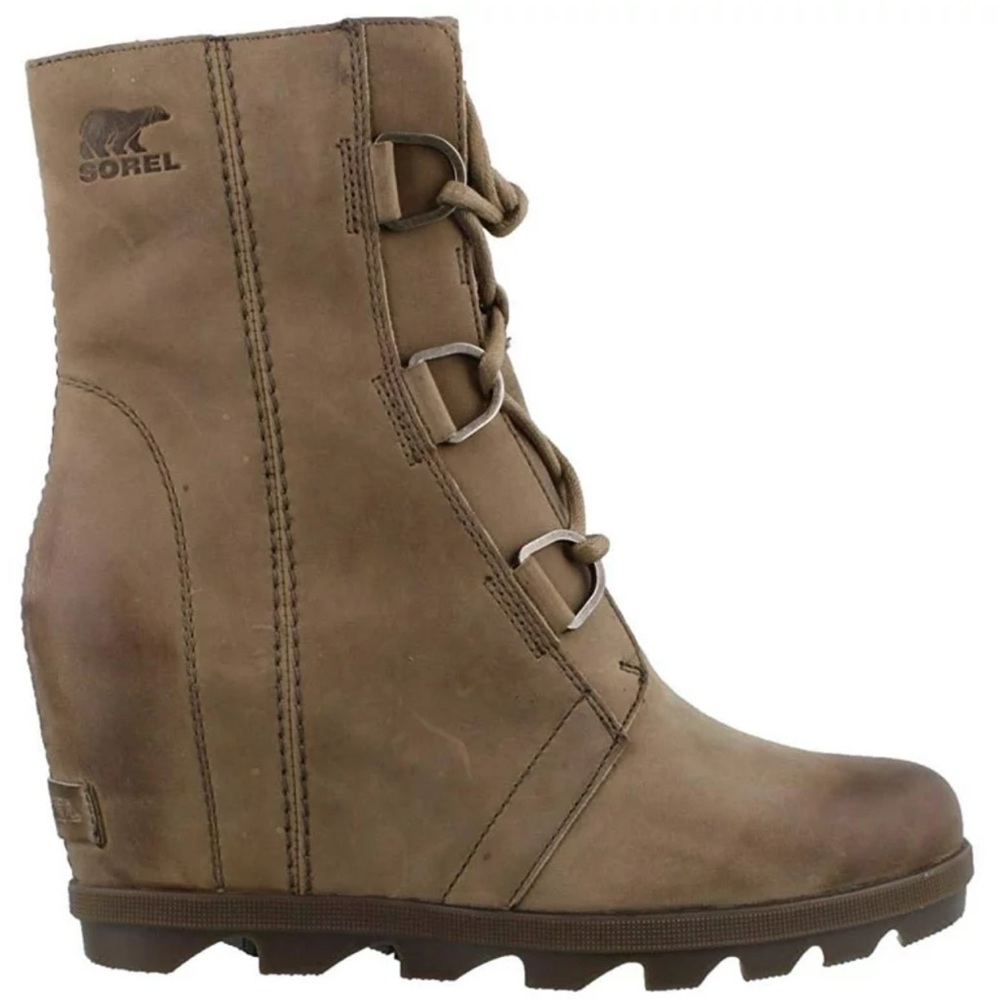 Sorel Joan of Arctic Wedge Boot leather ash brown size 9.5